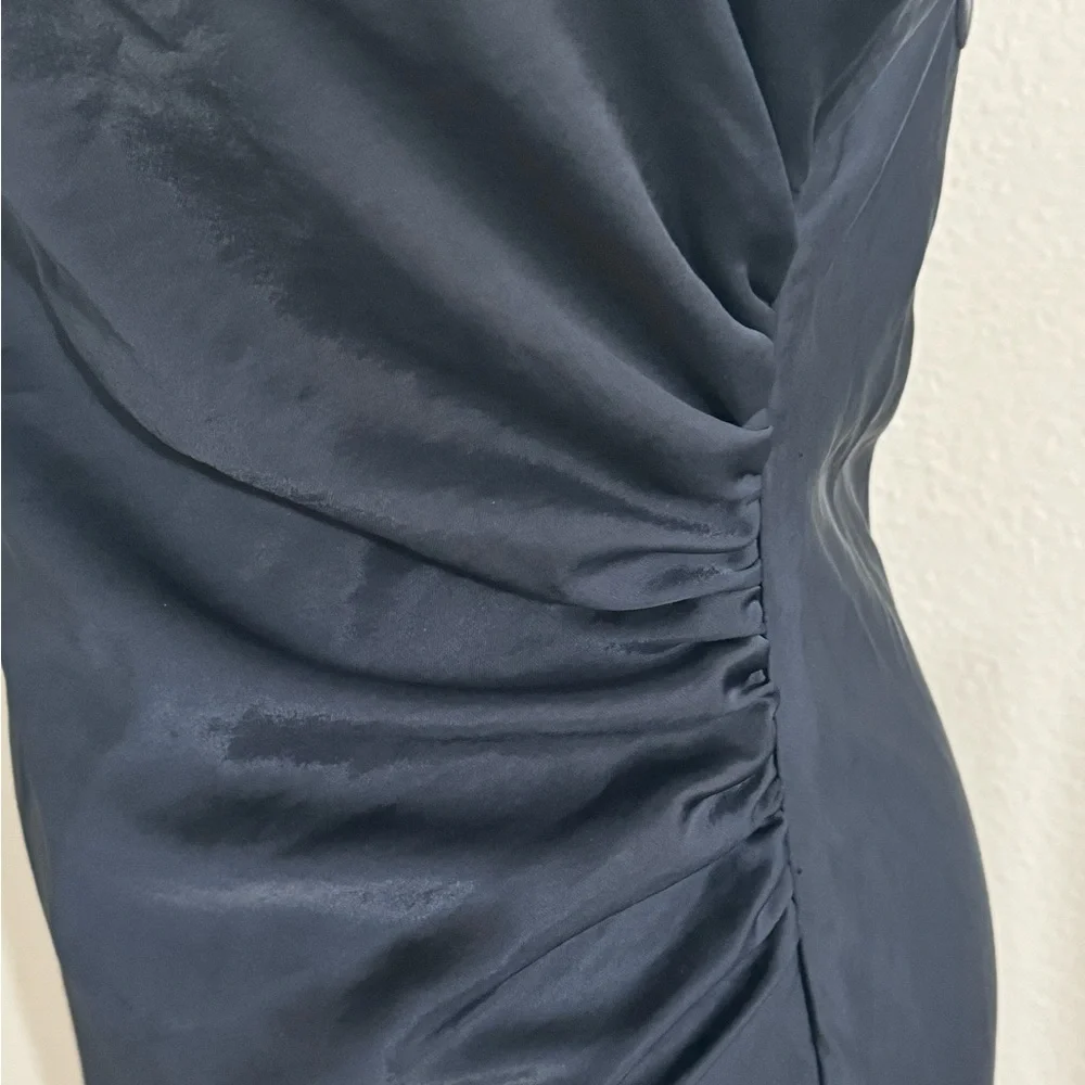 HOUSE OF HARLOW 1960 Navy Satiny Silku Midi Dress Party Holiday Wedding Size M - Picture 5 of 9